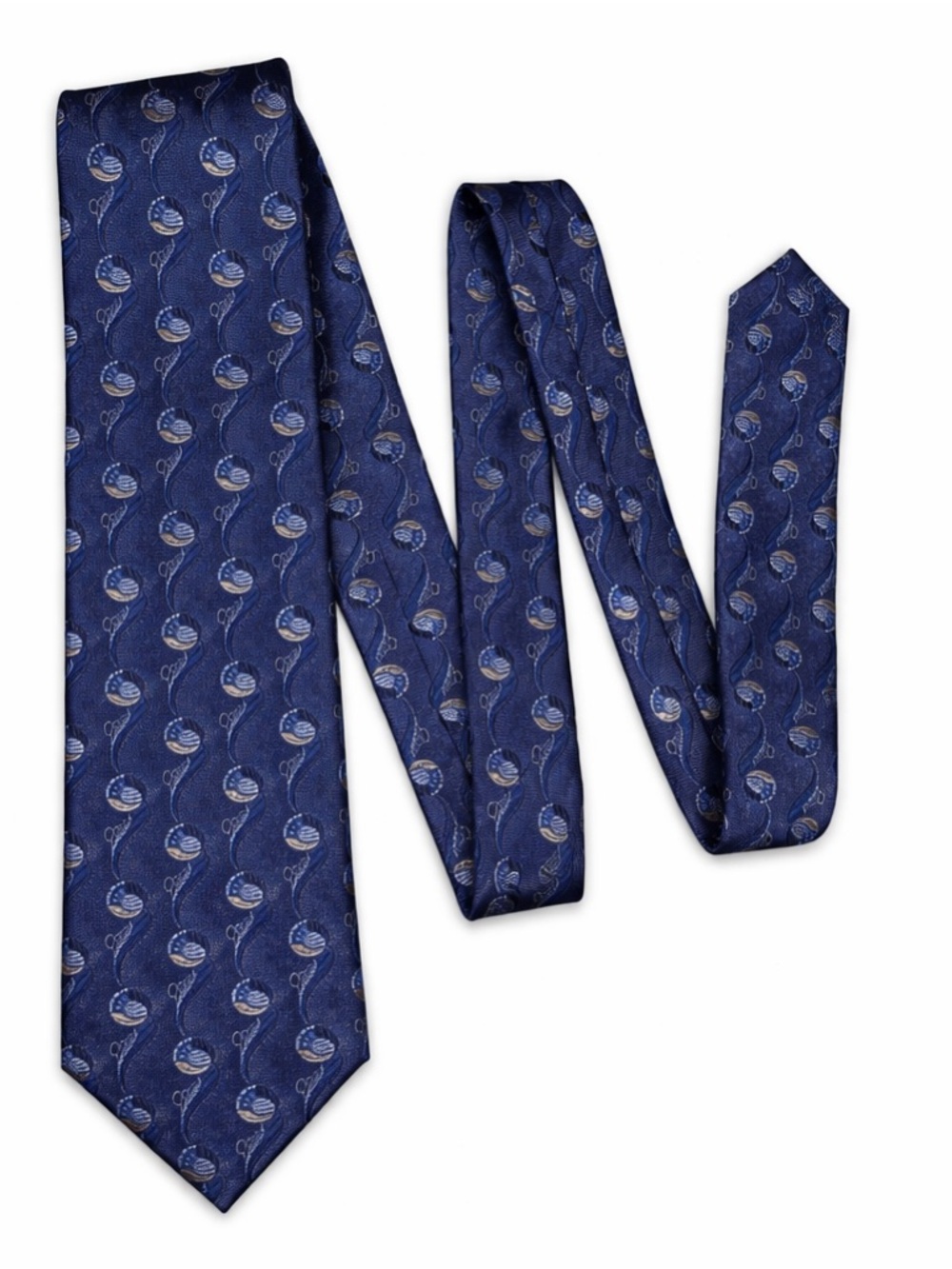 Villa Bolgheri made in Italy men 100% silk neck tie blue